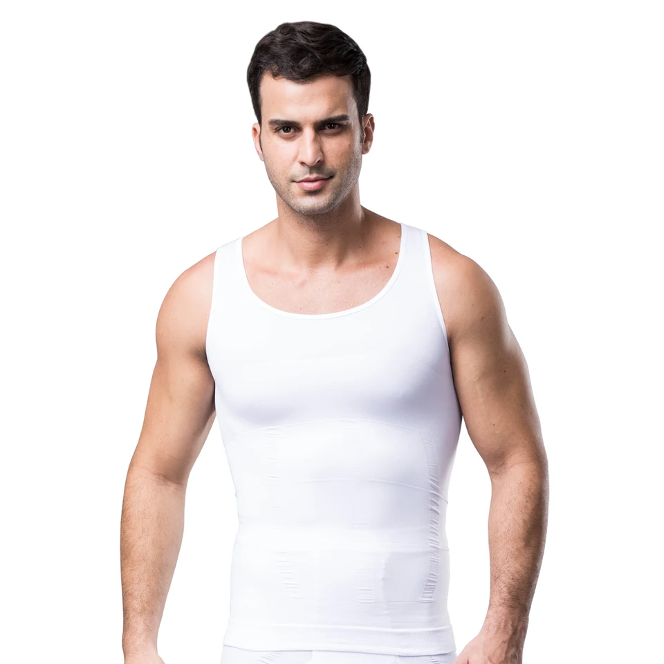 Tvarovacia vesta pre mužov Zlimná vesta Body shaper kompresné košele Tank Top Top Tummy Ovládanie rukávov Fitness košele
