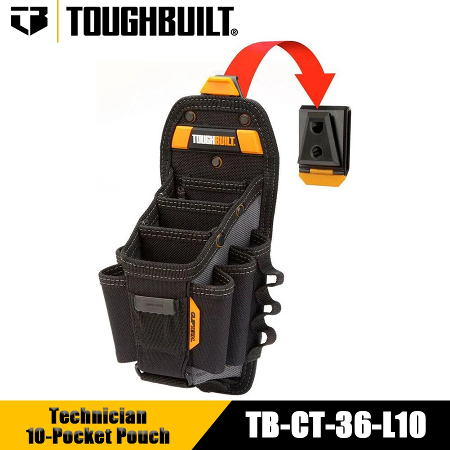 Tvrdobult TB-CT-36-L10 Technician 10-Pocket Mechanic Mechanic Špeciálny vankúšik nástrojov s náradím nástroja Rýchle zavesenie vrecka