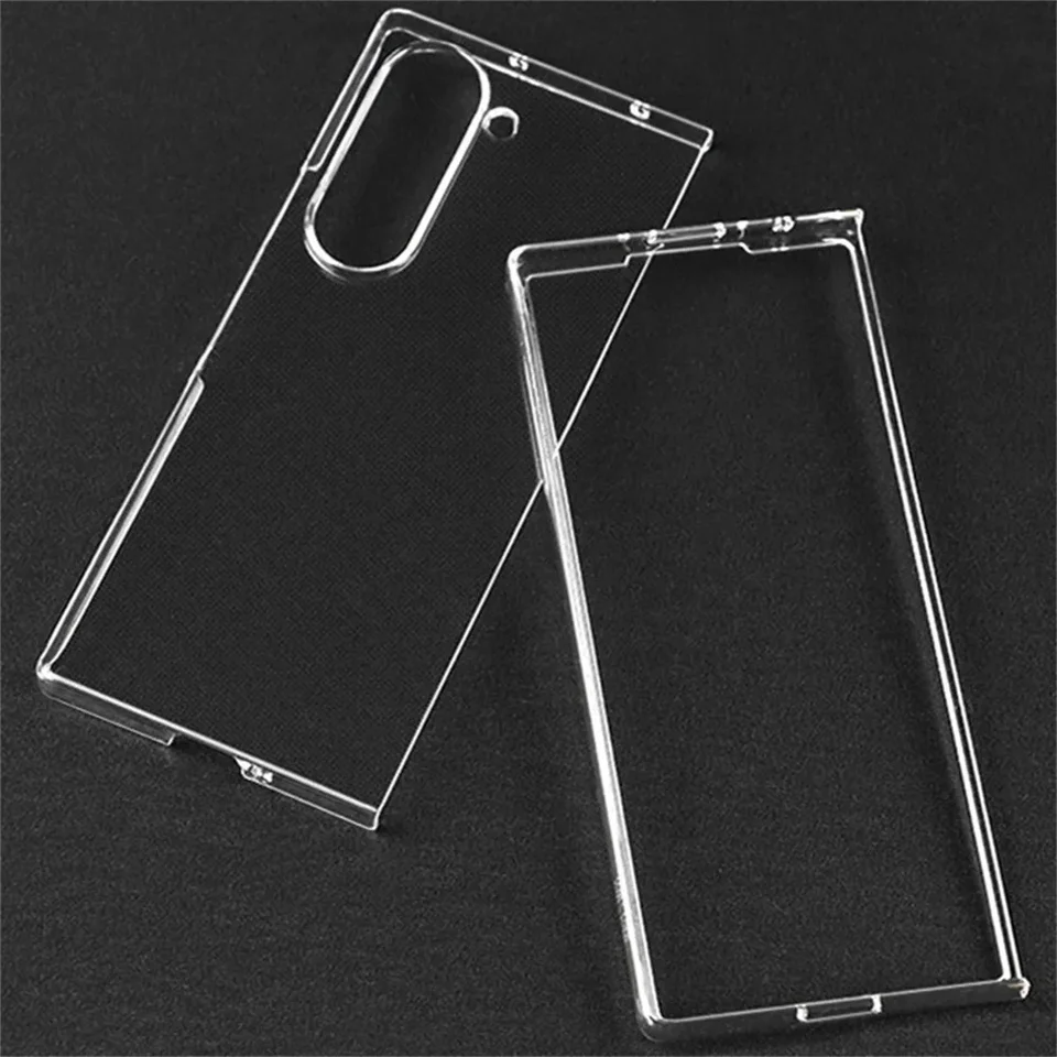 Tvrdý plastový puzdro pre Samsung Galaxy Z Fold 6 5 4 3 2 Priehľadný nárazník s priehľadným zadným krytom nárazník