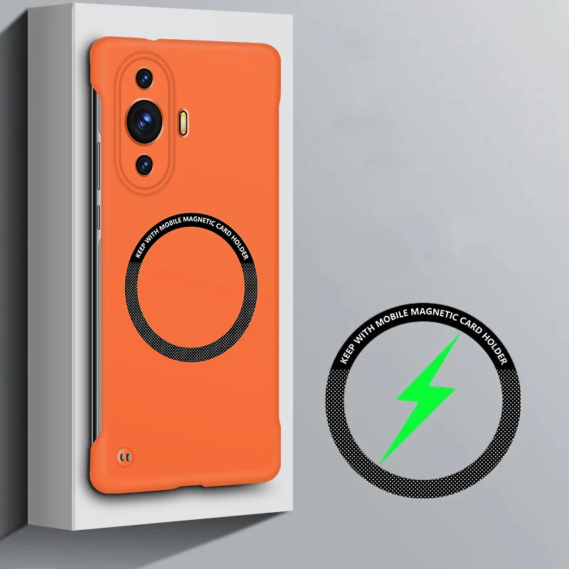 Tvrdý počítač bezrámový magnetický automobil Magnetický držiak na telefón Puzdro pre Huawei Nova 12S 12i puzdro Magsafe Matte tenký kryt zadného krytu