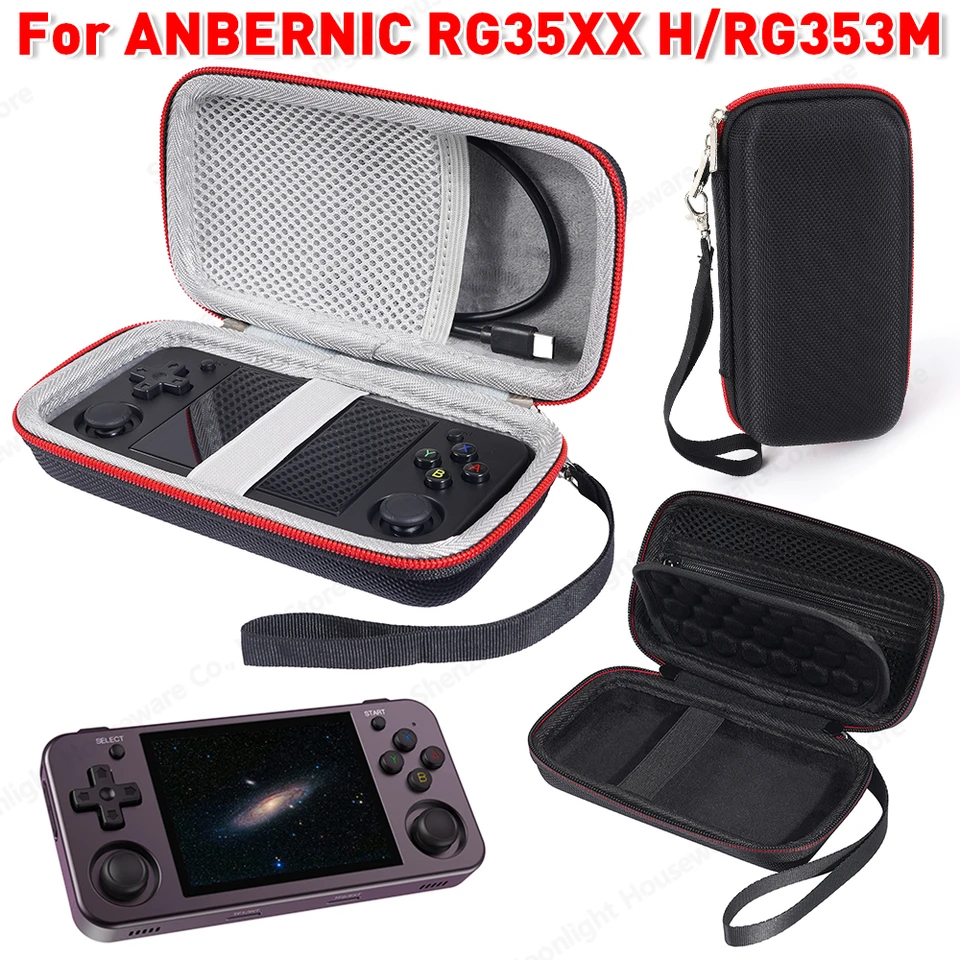 Tvrdý prenos porttablbag pre Anbernic RG35XX H RG353M Retro Game Console Držiak cestovného úložného priestoru so sieťou pre SD kartu