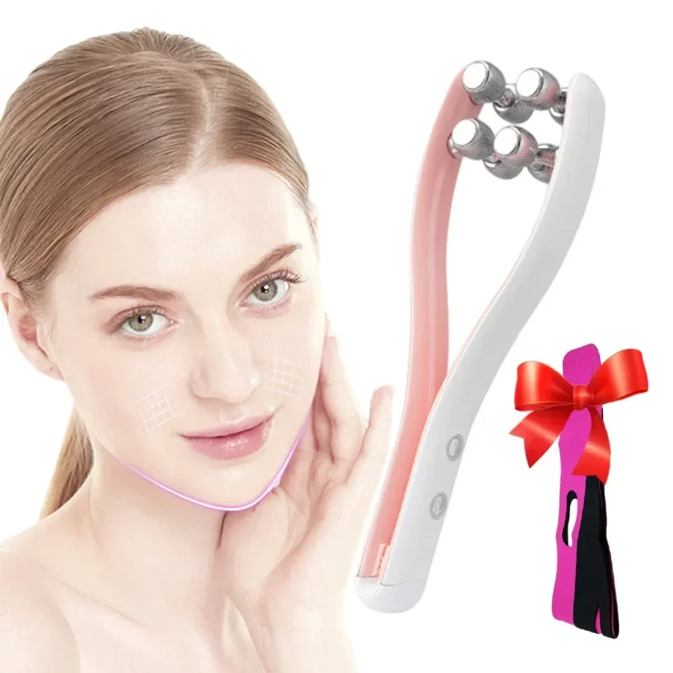 Tvár Massager valček bezdrôtové EMS Y Tvar čelné zdvíhacie zariadenie RF V tvár Dvojitá brada REMOVER MICRORENTRENT KAŽDO