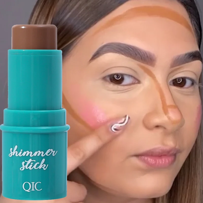 Tvárový bronzer výšky navijakový make -up vodotesný trblietavý trblietavý trblietavý trblietavý trblietavý kondorový iluminátor iluminátor Červenú ceruzku kozmetický kozmetický