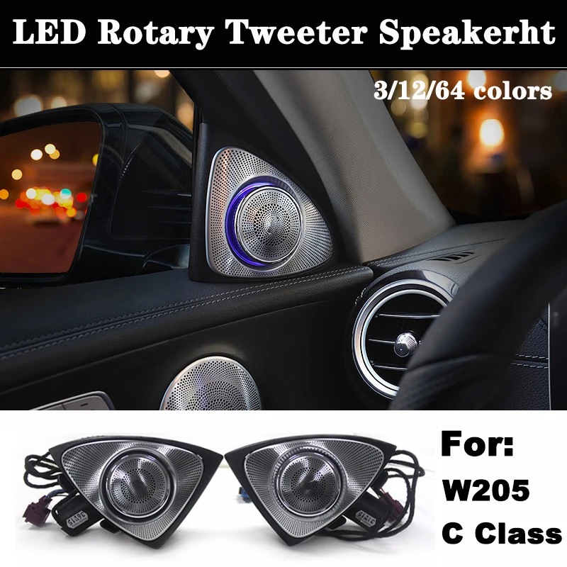 Tweeter Reproduktor Car Audio Reproduktor kryt Dvere Loudspeaker Trim Ambiance Light 64 Color Rotary for Mercedes Benz C Class W205 C205
