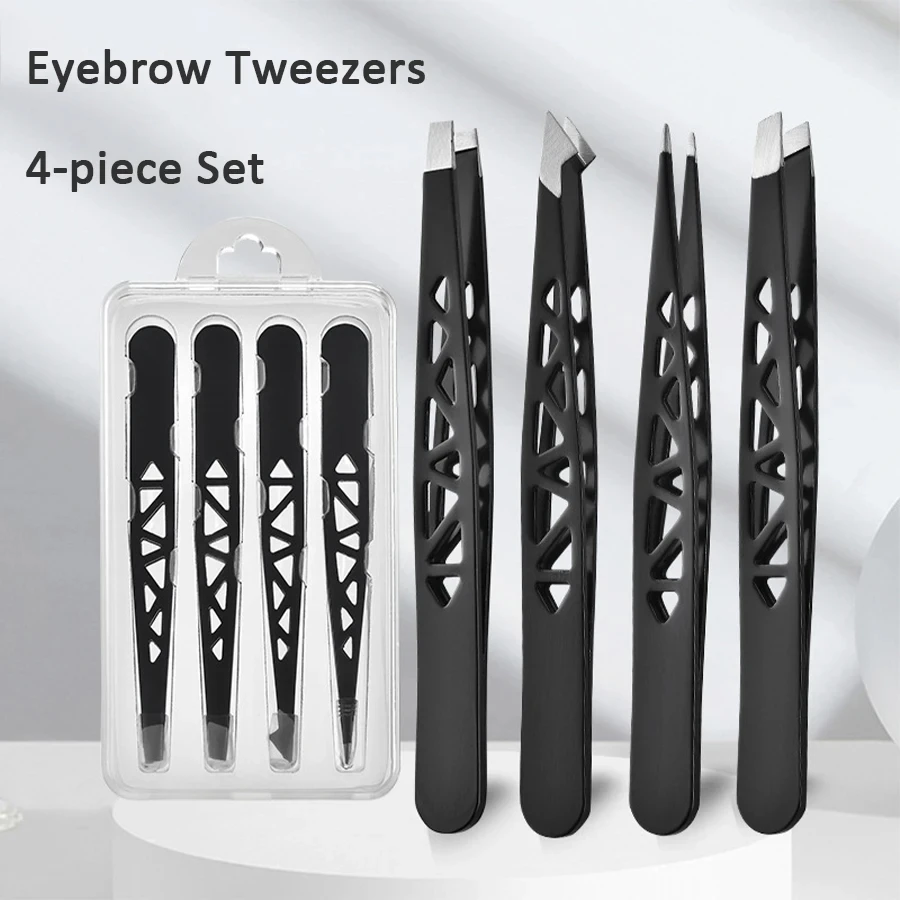 Tweezer z nehrdzavejúcej ocele Nový štýl pinéry Set Professional Precision Ripov a obočie na odstraňovanie chĺpkov make -upu cestovné puzdro