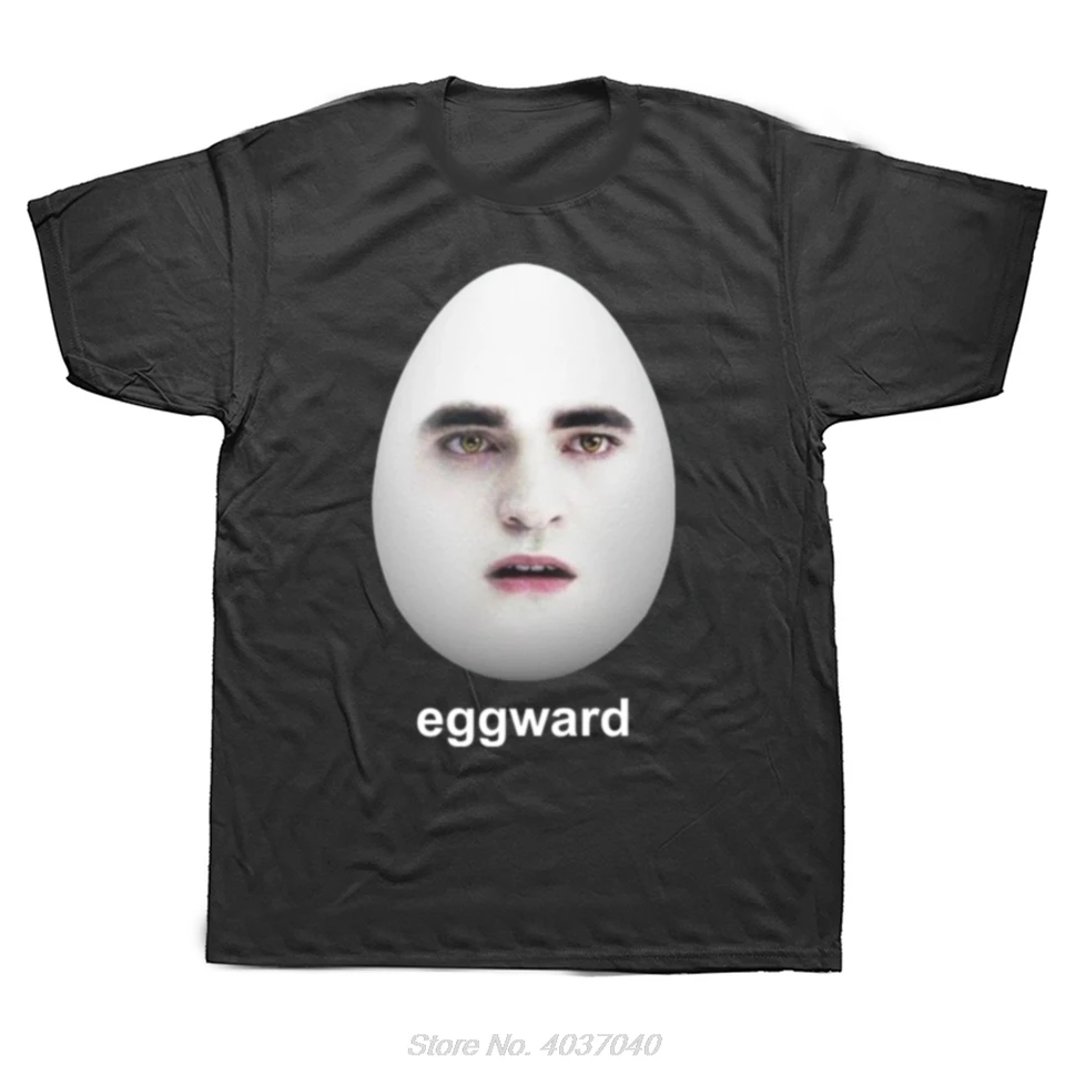 Twilight Eggward Funny Meme Tričko Edward Cullen Robert Pattinson T košeľa Men s nadmerným bavlneným tričkom módne streetwear