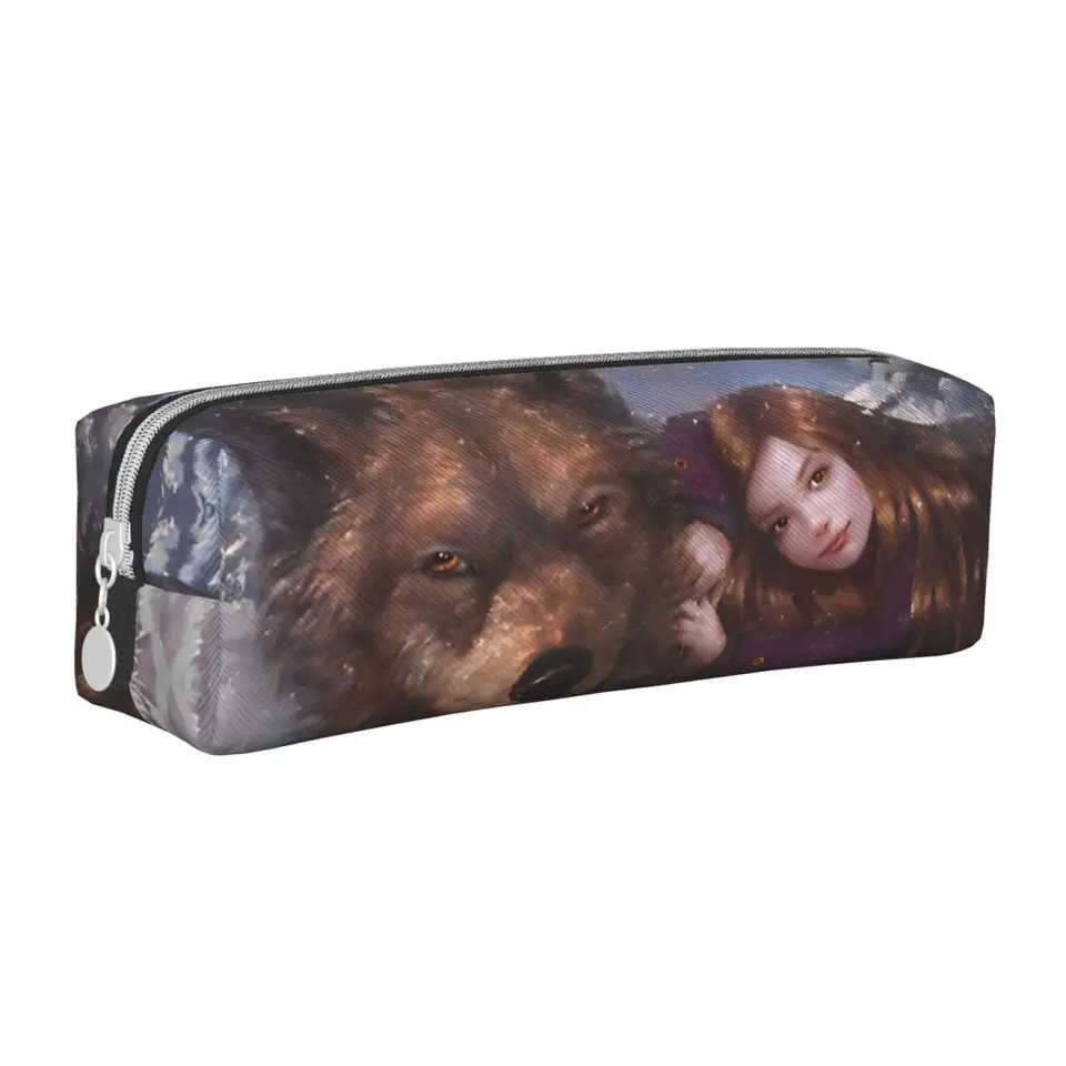 Twilight Saga Wolf Cencil Case Classic Movie Držiteľ pera Bag Girl Boy Big Capacity Študenti Školské darčekové ceruzky