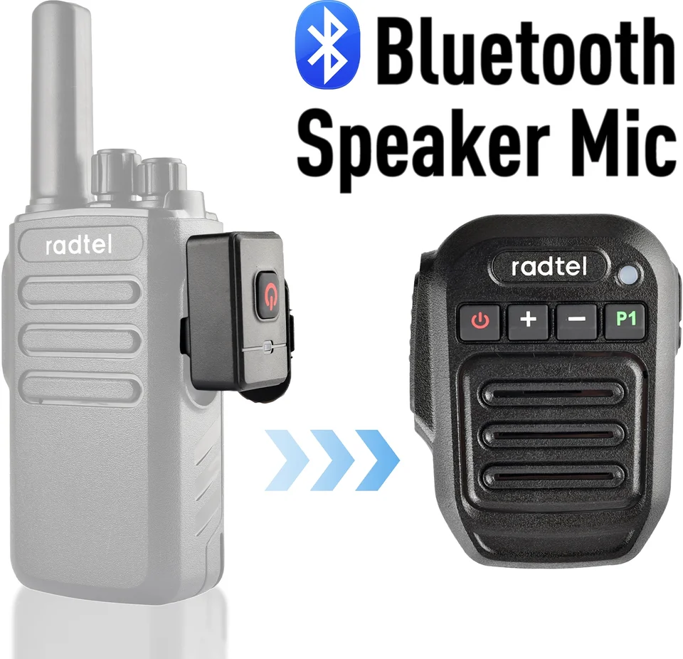 Two Way Radio Wireless Bluetooth reproduktor mikrofón, ručný rameno mikrofón pre Baofeng UV-5R Quansheng UV-K5 radtel RT-900 atď.