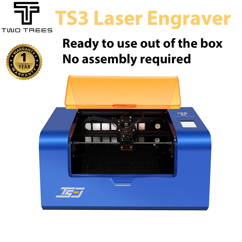 Twotrees TS3 kovový laserový rytec bez vstavaného dymového čistenia laserové rezanie akrylového koženého dreveného laserového označenia