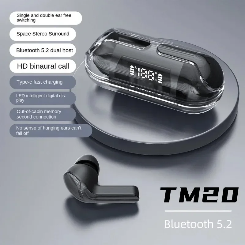 TWS TM20 Wireless Bluetooth slúchadlá, ktoré maľujú hluk, v hernej hudbe Mini náhlavná súprava