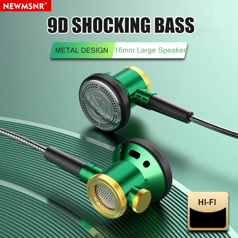 TWS Športové slúchadlá s HD Mic Hifi 3,5 mm v ušných slúchadlách Kovové basové káblové headsetové hluk hluku pre uchy