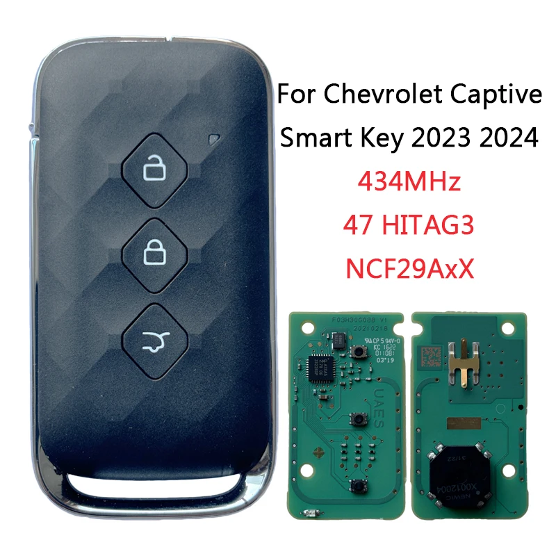 TXK014080 Originál pre Chevrolet CACTIVA 2023 2024 SMART REMOTTER Kľúč 3 tlačidlo 434 MHz 47 HITAG3 Chip