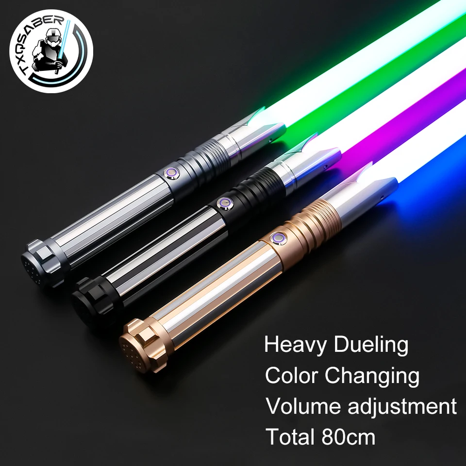 Txqsaber svetelný meč RGB Smoot Swing Heavy Dueling Metal Hilt 56 cm Blade blaster yoda Jedi cosplay deti hračky laserový meč laser