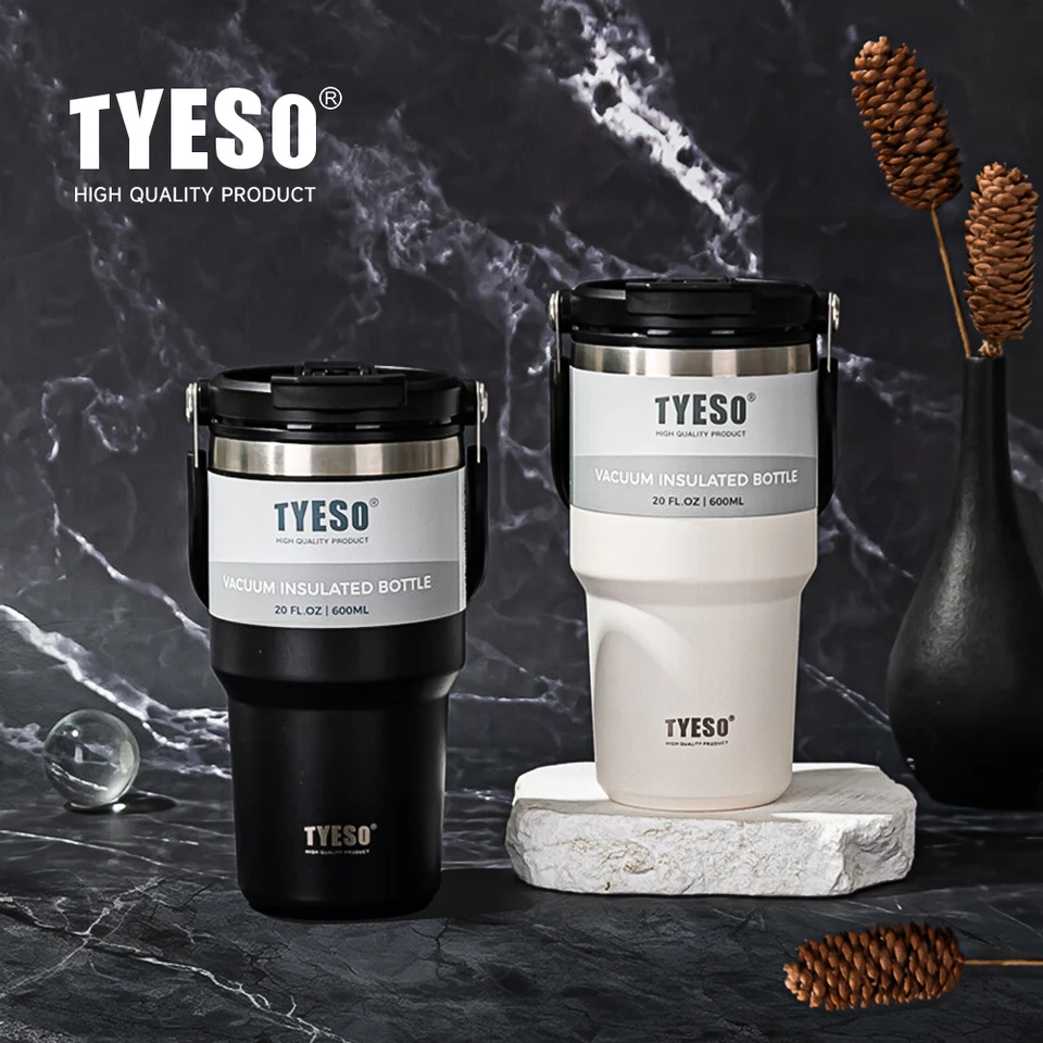 Tyeso 8826 Coffeeecup z nehrdzavejúcej ocele Thermos fľaša s dvojvrstvou Izolačná a horúca cestovná vákuová banka