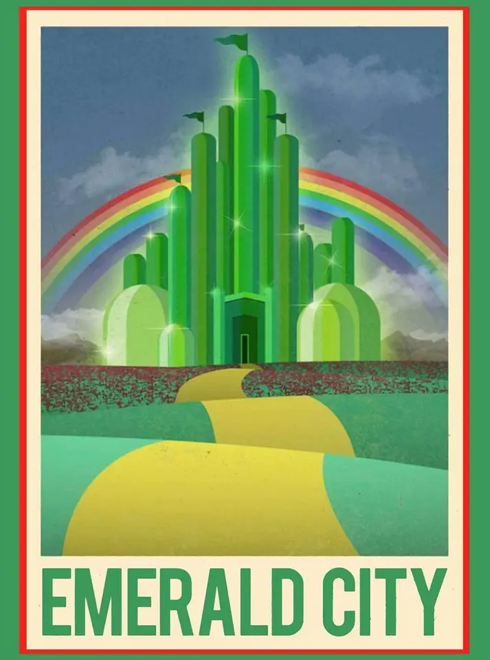 Tymall Metal Sign Wall Pleque 8x12 palca Emerald City cestovná reklama na stenu dekorácie plagáty Plaget Wall Dorior Cin Signs