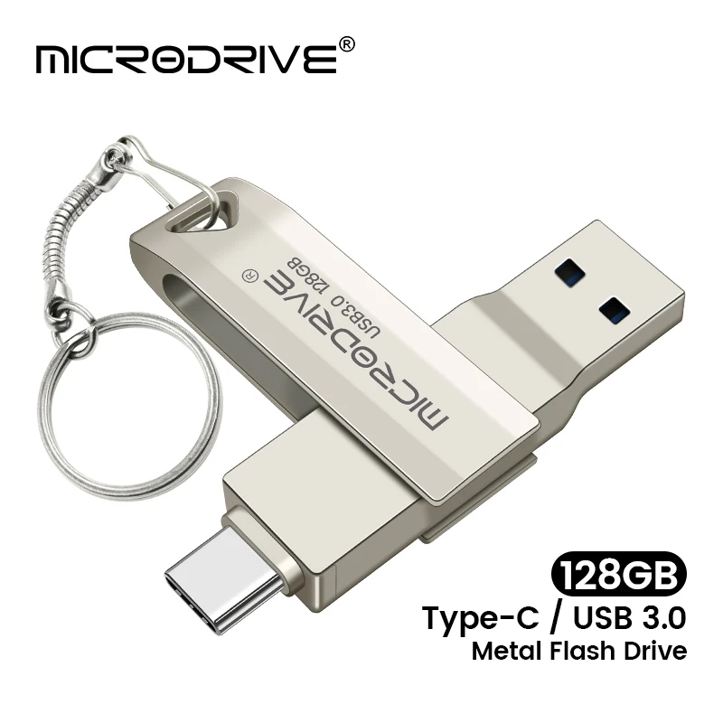 Typ C 2 v 1 USB 3,0 Flash Drive OTG vysokorýchlostné pero jednotka 64 GB 128 GB 256 GB Micro USB Stick Externé úložisko