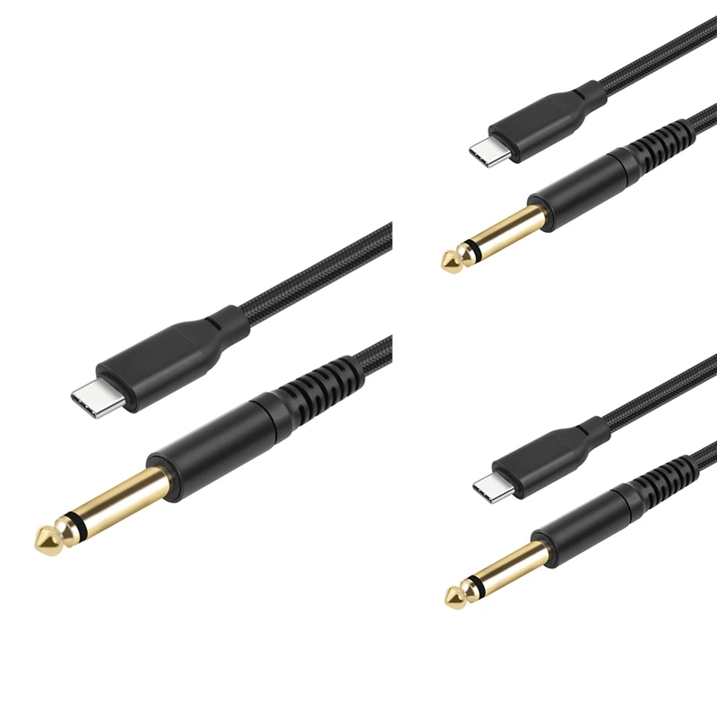 Typ C až 6,35 mm 1/4 TRS Audio Stereo kábel typu C až 6,35 mm AUX Jack kábel pre mixér domáceho kina zosilňovača