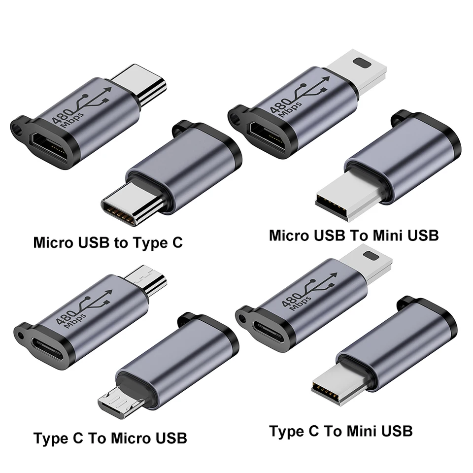 Typ C na USB/ Micro USB/ Mini USB Converter pre blesk USB Žena na mužský konektor 18w Tableta Tablet Pursory