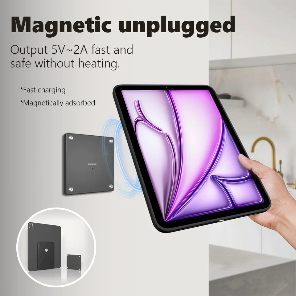 Typ C Univerzálne silné a slabé elektrické predĺženie iPad tablet Magnetická stena nabíjačka duálne nabíjanie 5v2a