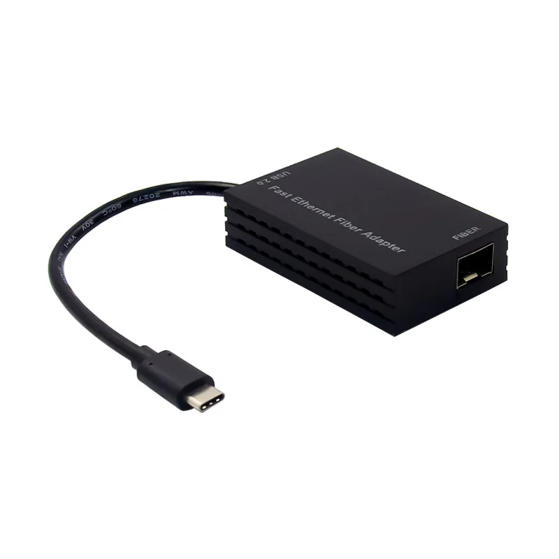 Typ-C USB2.0C Fast Ethernet Fiber Adapter SFP AISX AX88772C USB C do jedného optického portu SFP Optické vlákno LC LC