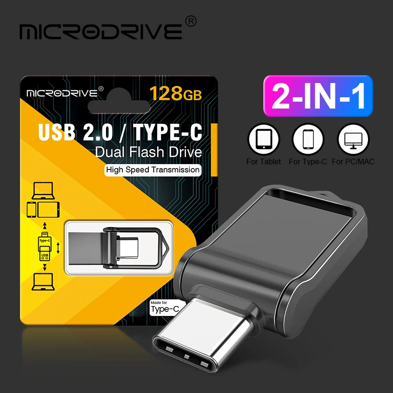Typ pohonu pera C Mini USB2.0 Pamäťová palica 16 GB 32 GB 8 GB OTG USB Flash karta 128 GB 256G 512G TYP-C Pendrive