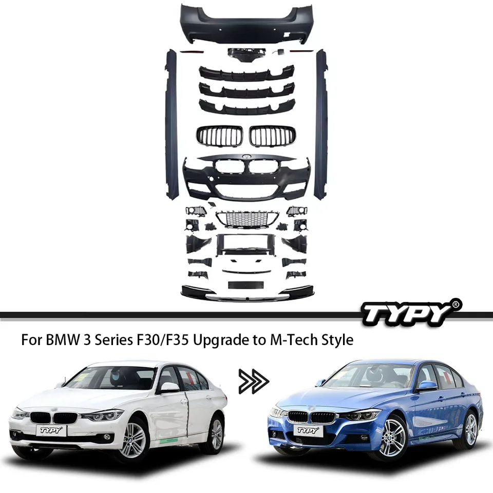Typy Body Kits for BMW 3 Series 2012-2018 F35 F30 Modifikované súpravy M-Tech Front DND Zadné nárazníky 1: 1 Dizajn
