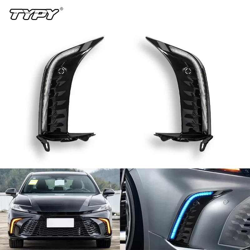 Typy Car LED predný nárazník denné svetlo DRL DRL pre Toyota Camry 2024 2025 Biela žltá modrá modrá jazdecká zákruta svetlo 12V