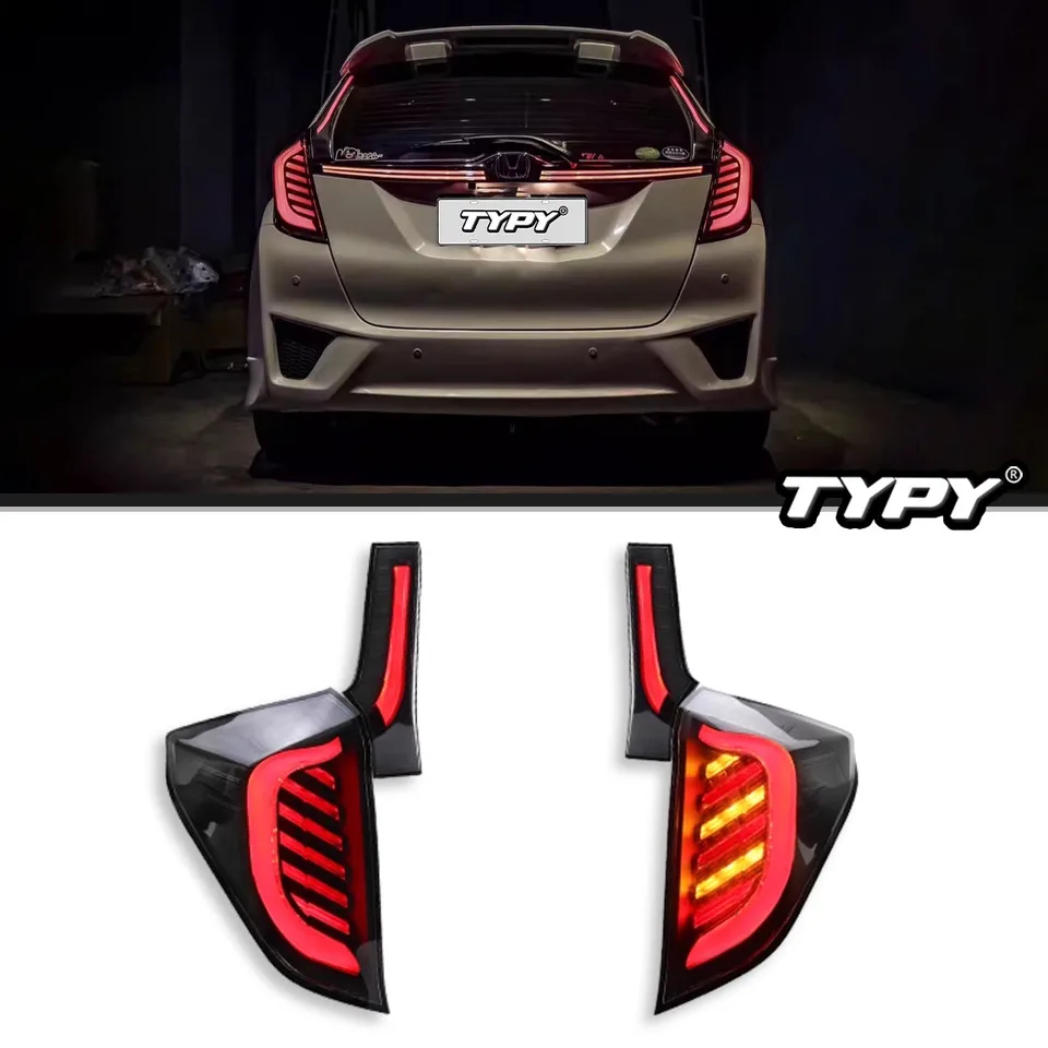 Typy Car Lights for Honda Fit Jazz Taillight 2014-2017 GK5 LED PROJETOR PROJETOR TACH LAMP DENNÉ RUNGING Automobilové doplnky