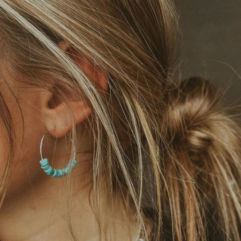 Tyrkysové korálky dekorácie obručové náušnice jednoduché boho štýl zliatiny šperky všetky náušnice Trendy darček pre ženy dievčatá