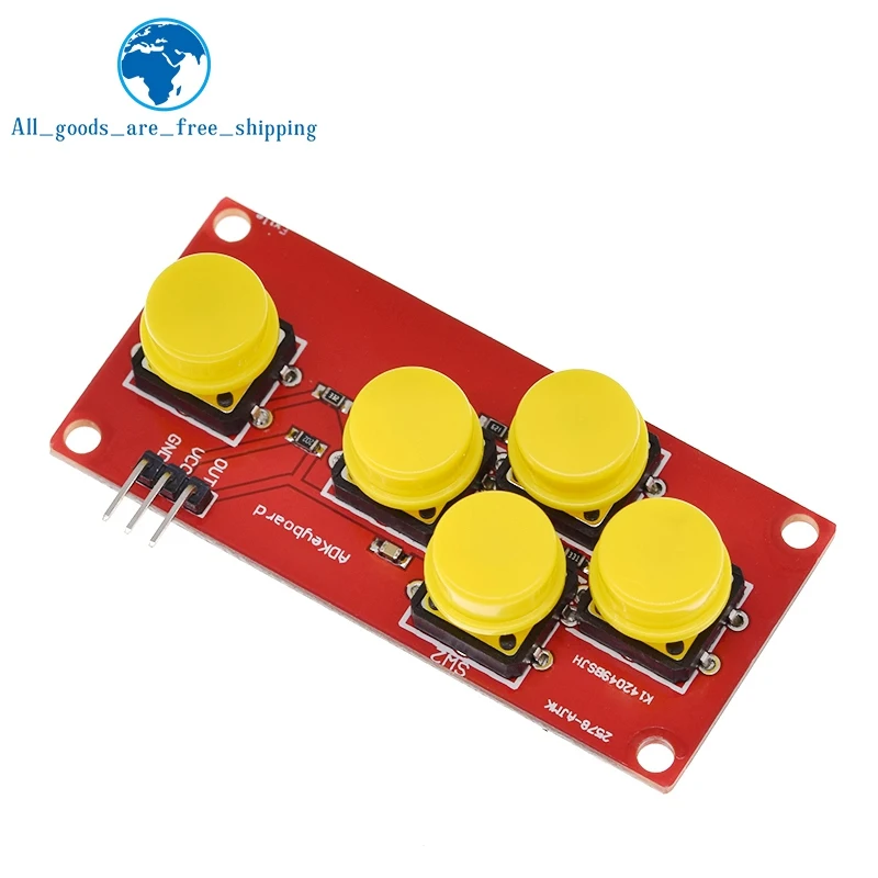 TZT AD Klávesnica simulujte päť analógových tlačidiel modulu kľúča pre dosku rozširovania senzora Arduino