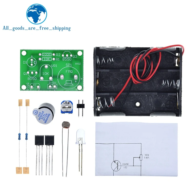 TZT fotosentitívne zvukové svetlo Alarm DIY Kit elektronický výrobný vynález Zostava Zvuk a modul snímača Svetla