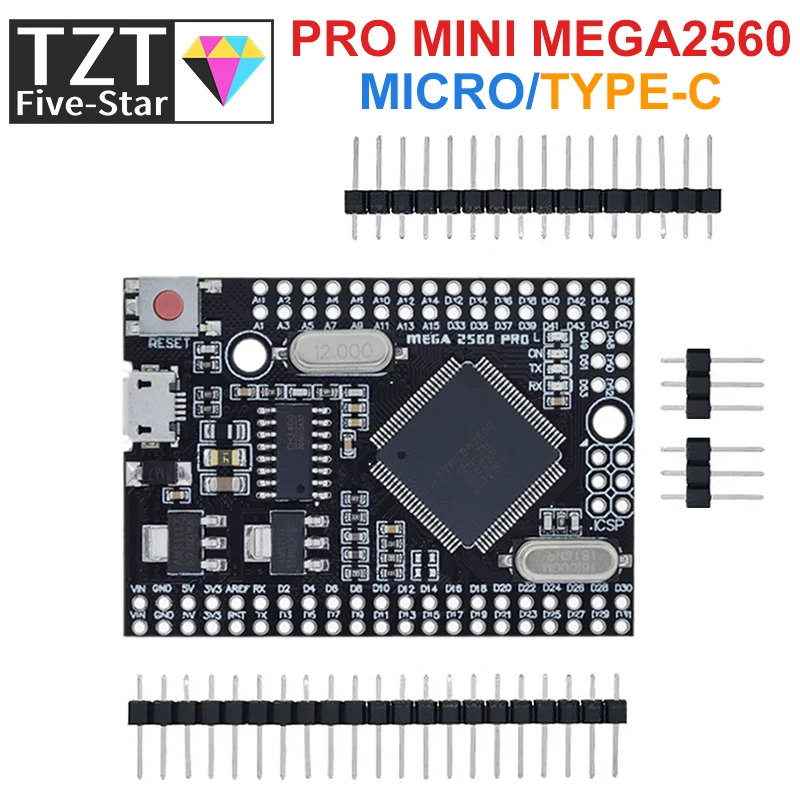 TZT Mega 2560 Pro Embed CH340G/ATMEGA2560-16AU Chip s mužskými špendlíkmi kompatibilnými pre Arduino mega2560 DIY
