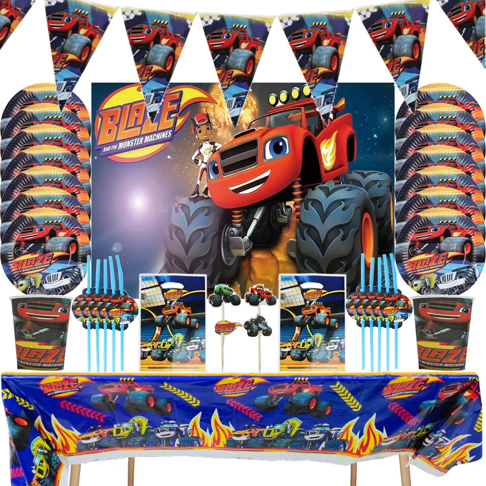 Téma Blaze a Monster Machines Birthday Dodávky obrus