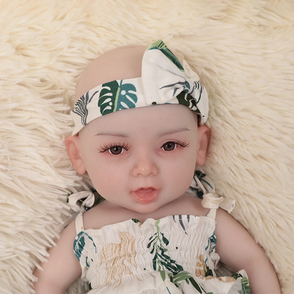 U-Charmmore 14.5inch 1,6 kg plné silikónové znovuzrodené dieťa Silikone Reborn Doll Doll Celo tela Silikone Girl Skutočný novorodenecký detský darček