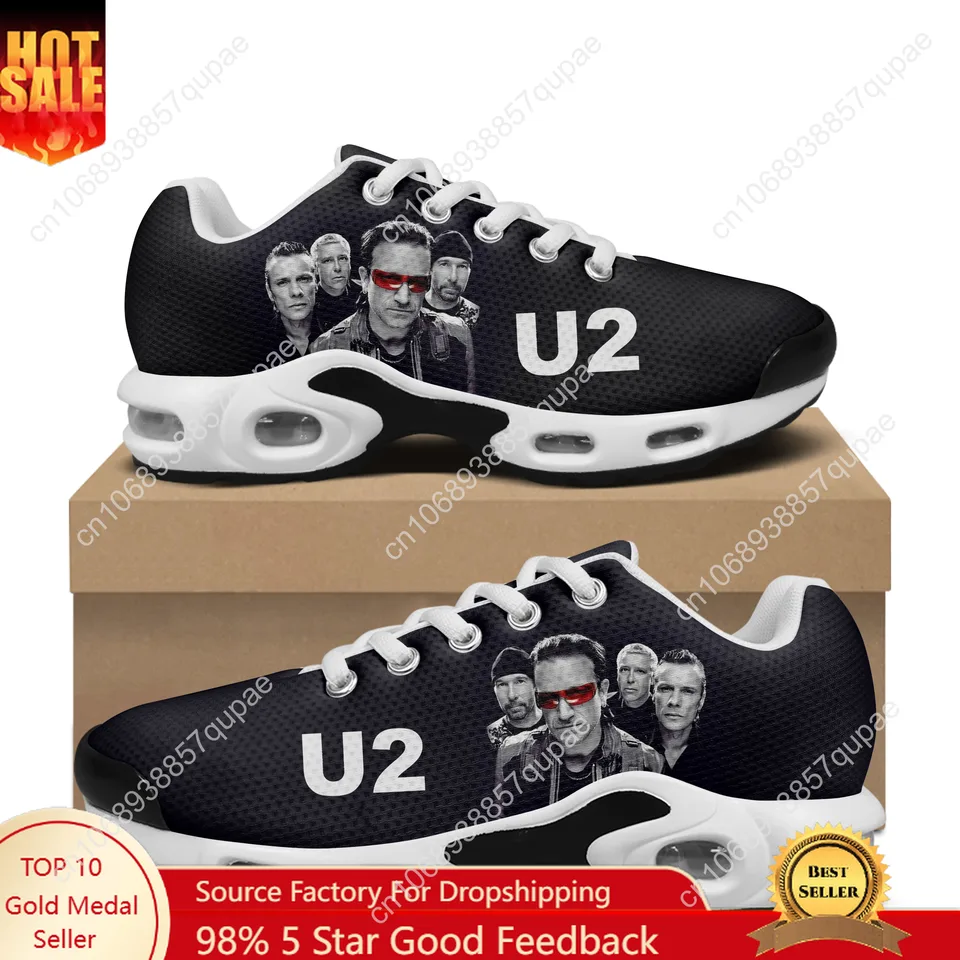U2 Hudobná rocková skupina Air Cushion Sneakers Pánske dámske teenager ľahké športové topánky Vysoko kvalitné vlastné voľný čas teniska