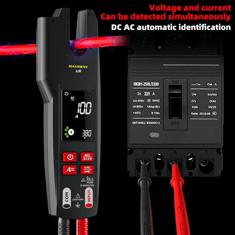 U6 U6X Digital vidlice CLAMP 600A Current Otvorená čeľusť Multimeter DC prúdový prúd HZ Elektrický tester nabíjateľnú batériu