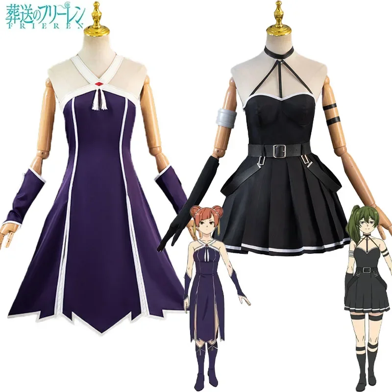 Ubel Running Cosplay kostým anime zmrazenie: Beyond Journey's End Purple and Black Outfit Carnival Party Roly Hray pre ženy