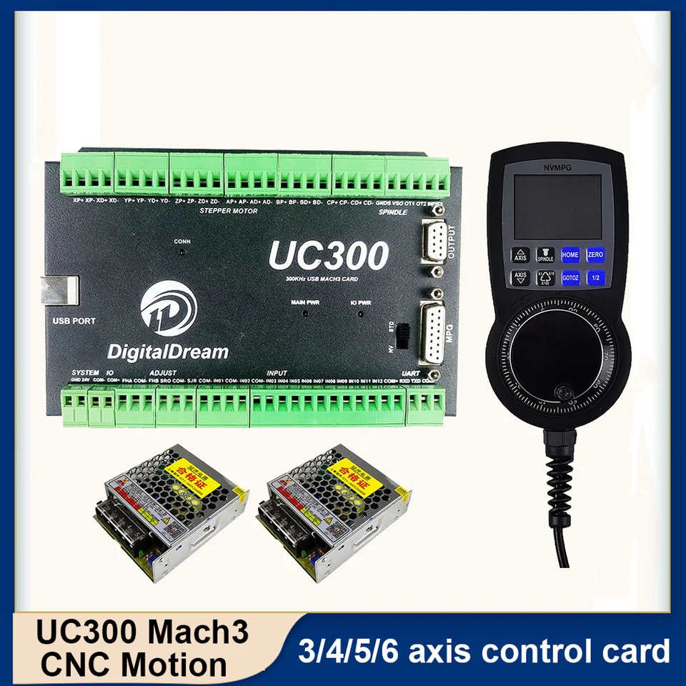 UC300 300 kHz 24VDC 1A Mach 3 CNC riadiaci pohyb pohybu s príveskom NVMPG pre rezanie strojových zariadení s výkonom 75 W energie