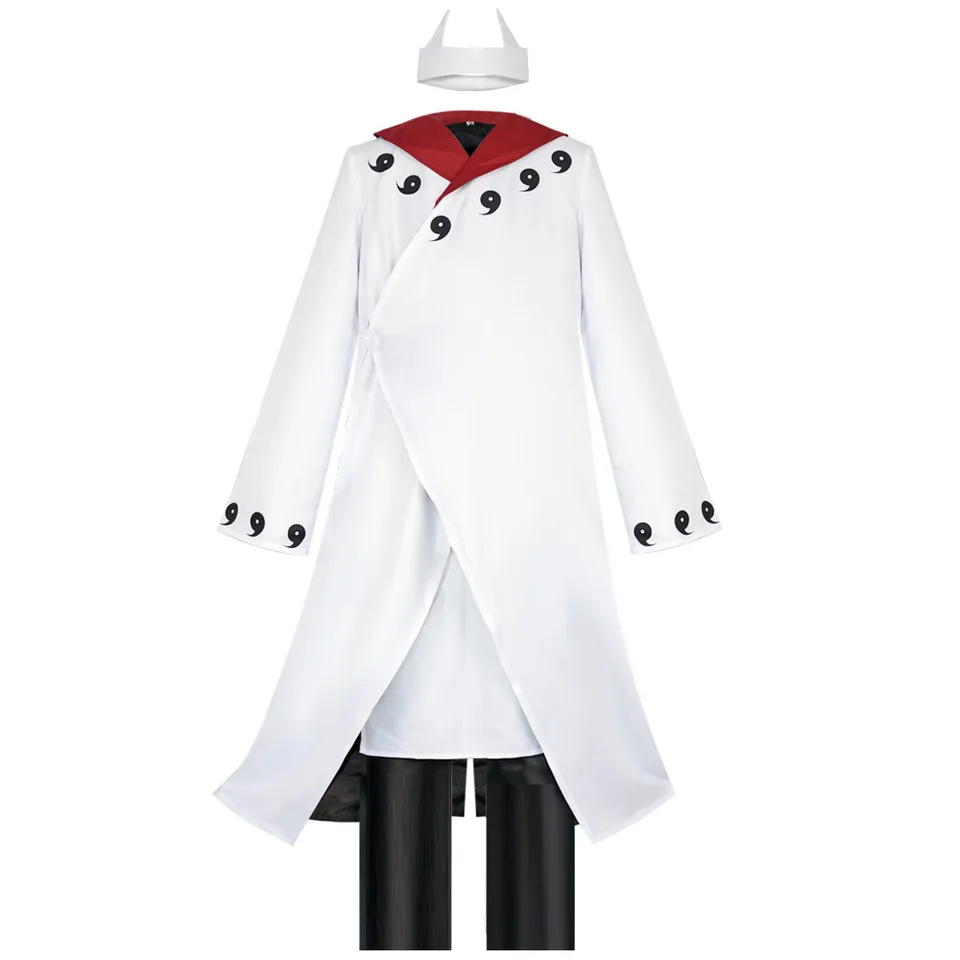 Uchiha madara anime cosplay kostým biely oblečenie muž Halloween cosplay uchiha madara oblečenie
