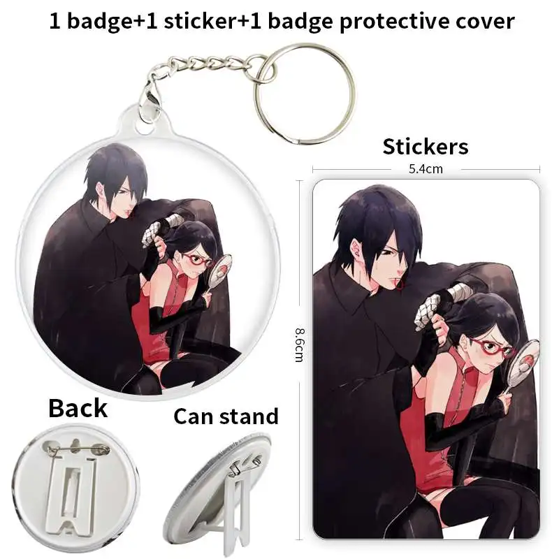 Uchiha Sarada Anime Postava Game Soft Button Odznak Broš