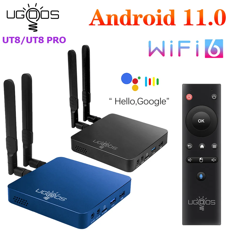 Ugoos UT8 Pro Smart TV Box Android 11 DDR4 8 GB RAM 64 GB RK3568 WIFI6 1000M 4K Mediálny prehrávač BT Voice Remote