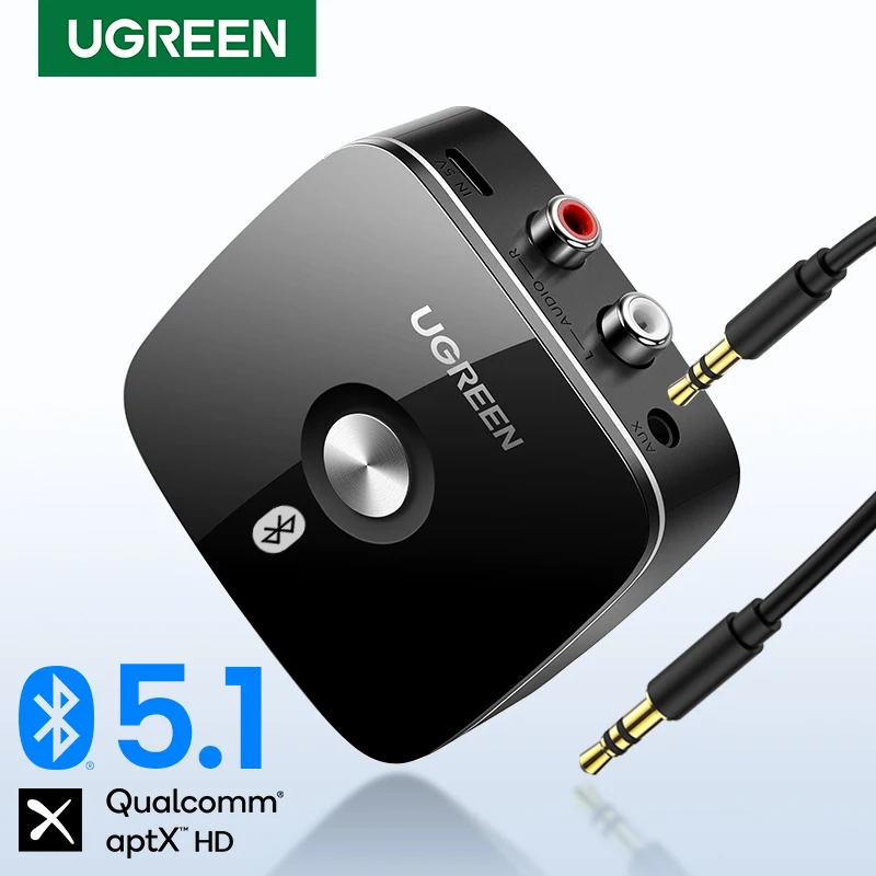 Ugreen Bluetooth RCA prijímač 5.1 APTX HD 3,5 mm Jack AUX bezdrôtový adaptér Hudba pre televízor RCA Bluetooth 5.0 3.5 Audio prijímač