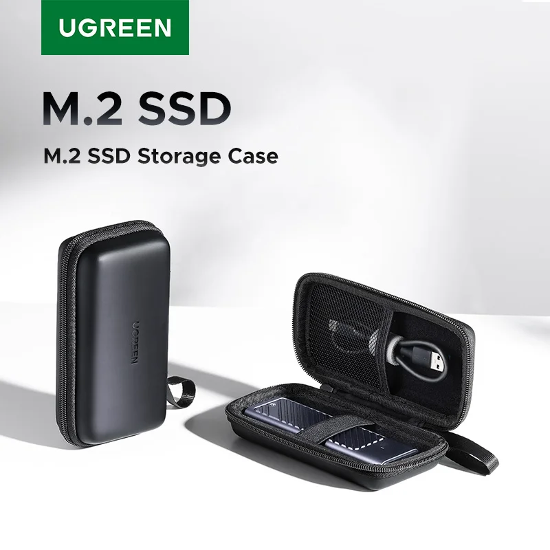 Ugreen M2 SSD Case Case Case Case SSD Contertlosure Bag pre SSD Pase Purser Accessories EVA+PU PURID DIVE BAG SGS Certifikácia