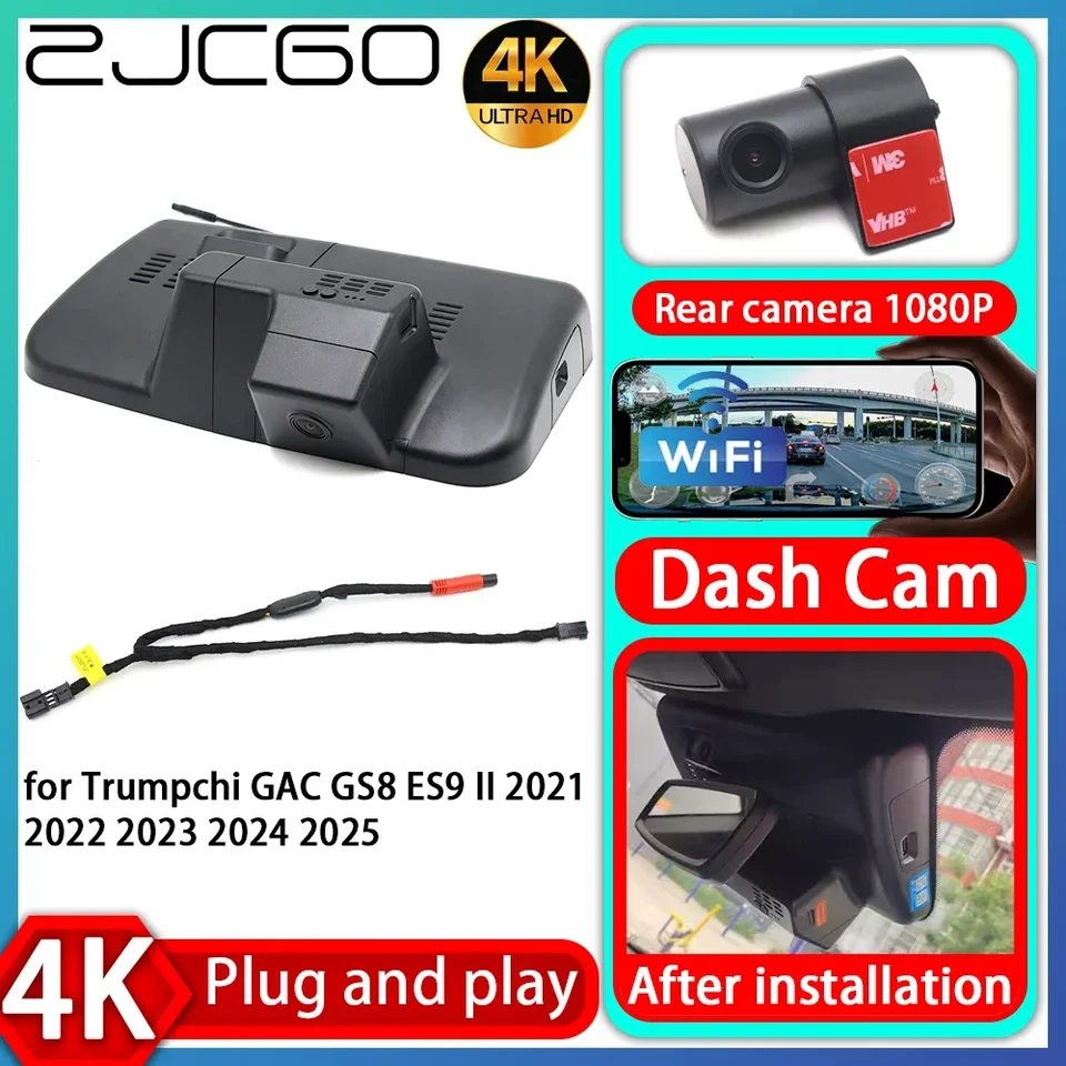 UHD 4K 2160P Plug and Hour DVR Dash Cam UHD Video rekordér pre Trumpchi GAC GS8 ES9 II 2021 2022 2023 2024 2025