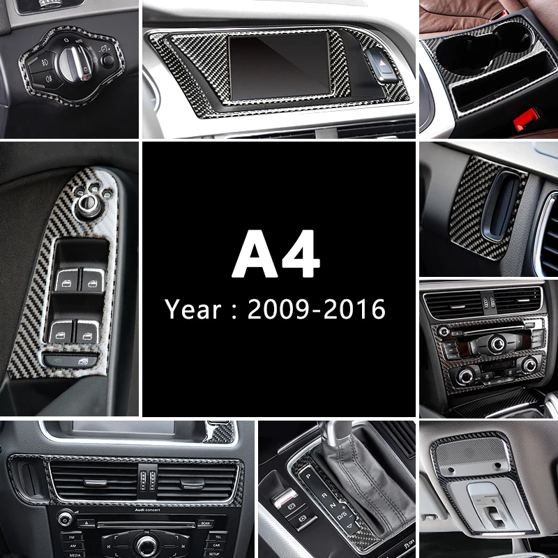 Uhlíkové vlákno pre Audi A4 A5 Q5 B8 S4 S5 Autrodové doplnky Ovládanie panela Ovládanie panela Dekoratívny pásový kryt obrusy STYLING STYLING