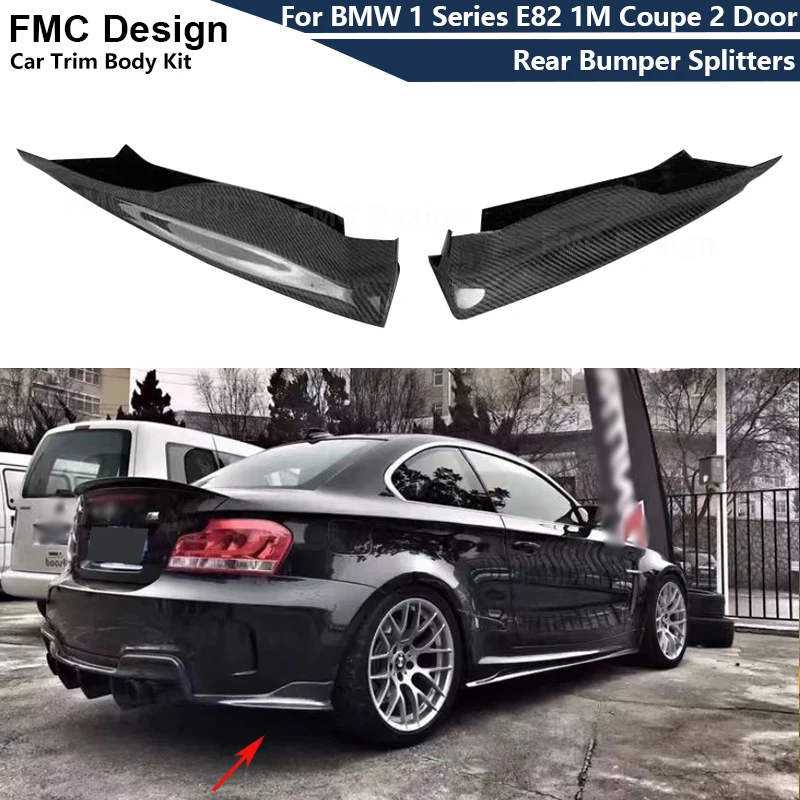 Uhlíkové vlákno pre BMW 1 Series E82 1M Coupe 2 Door 2011-2013 Kit karoséria automobilu Zadný nárazník Spliters Lip Difuser Canards Flaps Flaps
