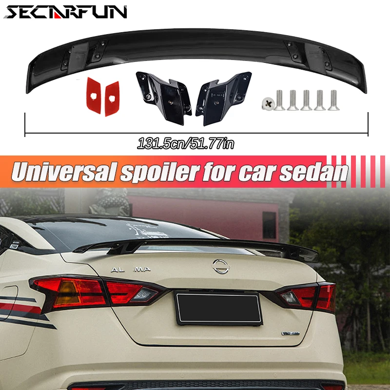 Uhlíkový vzor 131,5 cm Univerzálny zadný spojler predlžovací návrhy pery pre nissan sedan Sentra Altima panoráma Versa Sunny Maxima