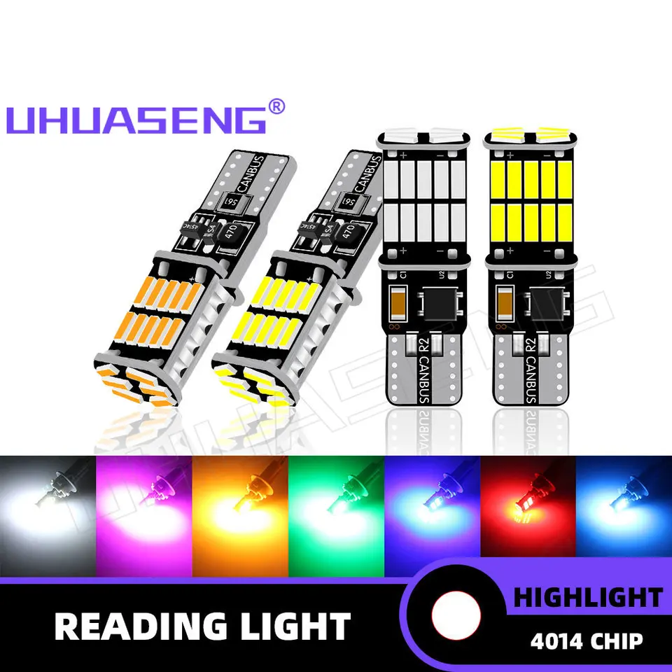Uhuaseng 2pcs T10 LED W5W žiarovka H6W Ba9s Bax9s Bay9s H21W 194 T4W interiérové ​​parkovacie chvost SVETLO SIGNAL LAMP 12V AMBER WHITE RED