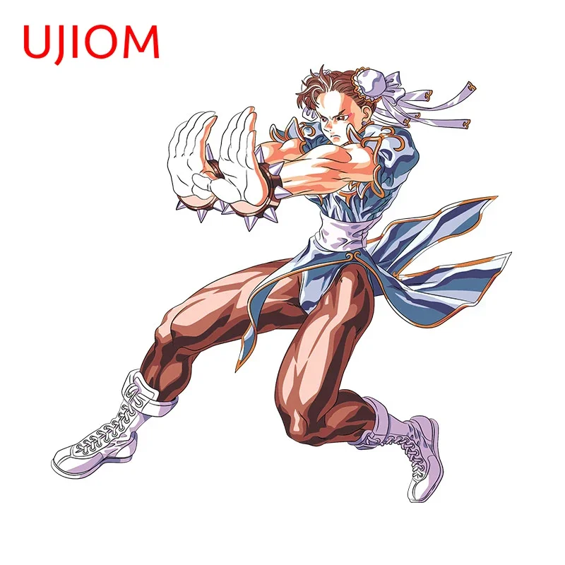 Ujiom 13cm x 12,3 cm pre arkádový bojovník Chun Li Anime Sticker Sticker Klimatizačný nálepka O nálepky Osobná osobnosť RV Dekorácia