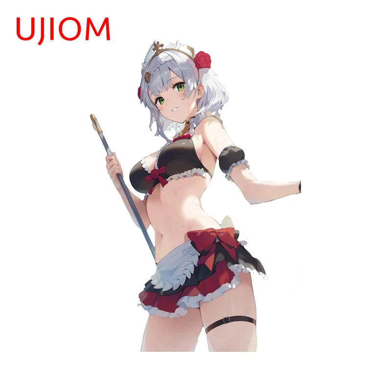 Ujiom 13cm x 8,8 cm slúžka Noelle Genshin Impact Anime dievča roztomilé nástenné nálepky skriňa nálepka vodotesná kuchyňa Domáca dekorácia nástenná maľba